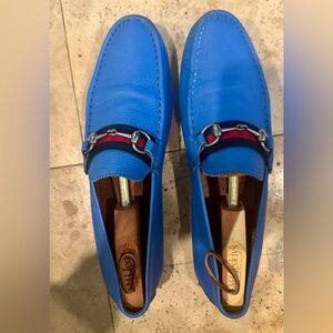 Men's Blue Gucci Classic Driving Shoe with Horsebit Size 12.